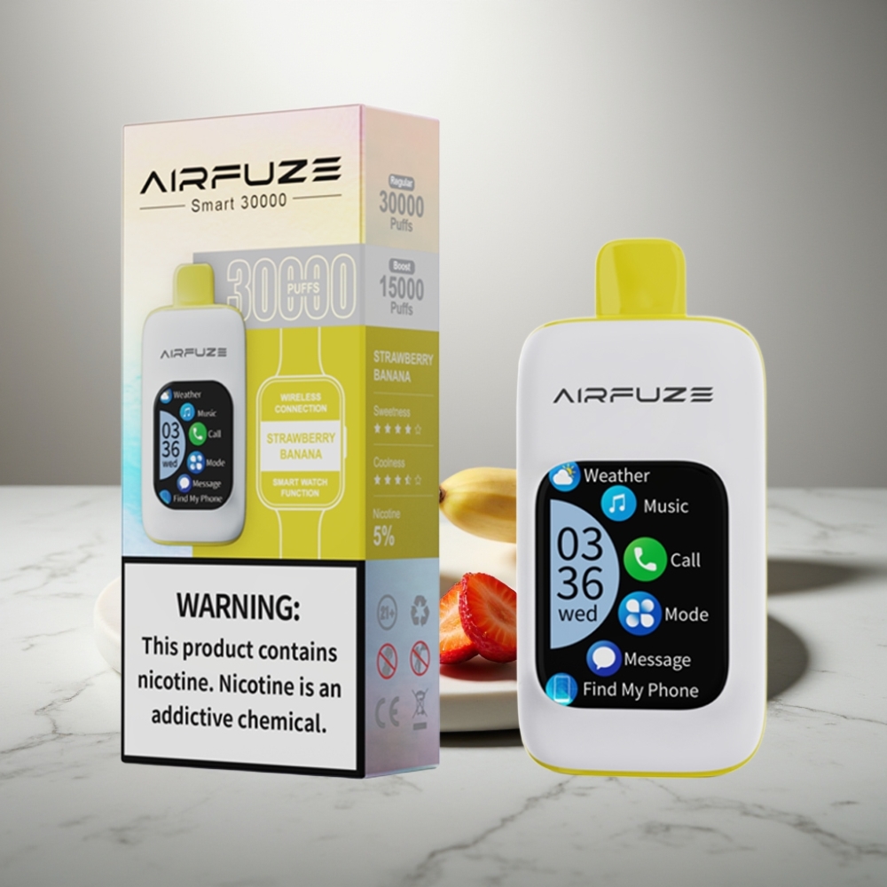 AirFuze Smart 30000 Puffs 5% Strawberry Banana Disposable Pod 900mAh Type-C