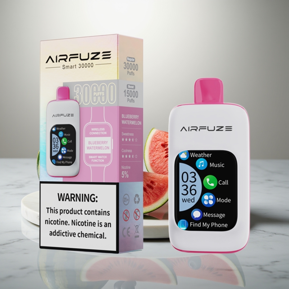AirFuze Smart 30000 Puffs Disposable Pod με Μπλε Μούρο και Καρπούζι, 5% Νικοτίνη, 900mAh, Type-C