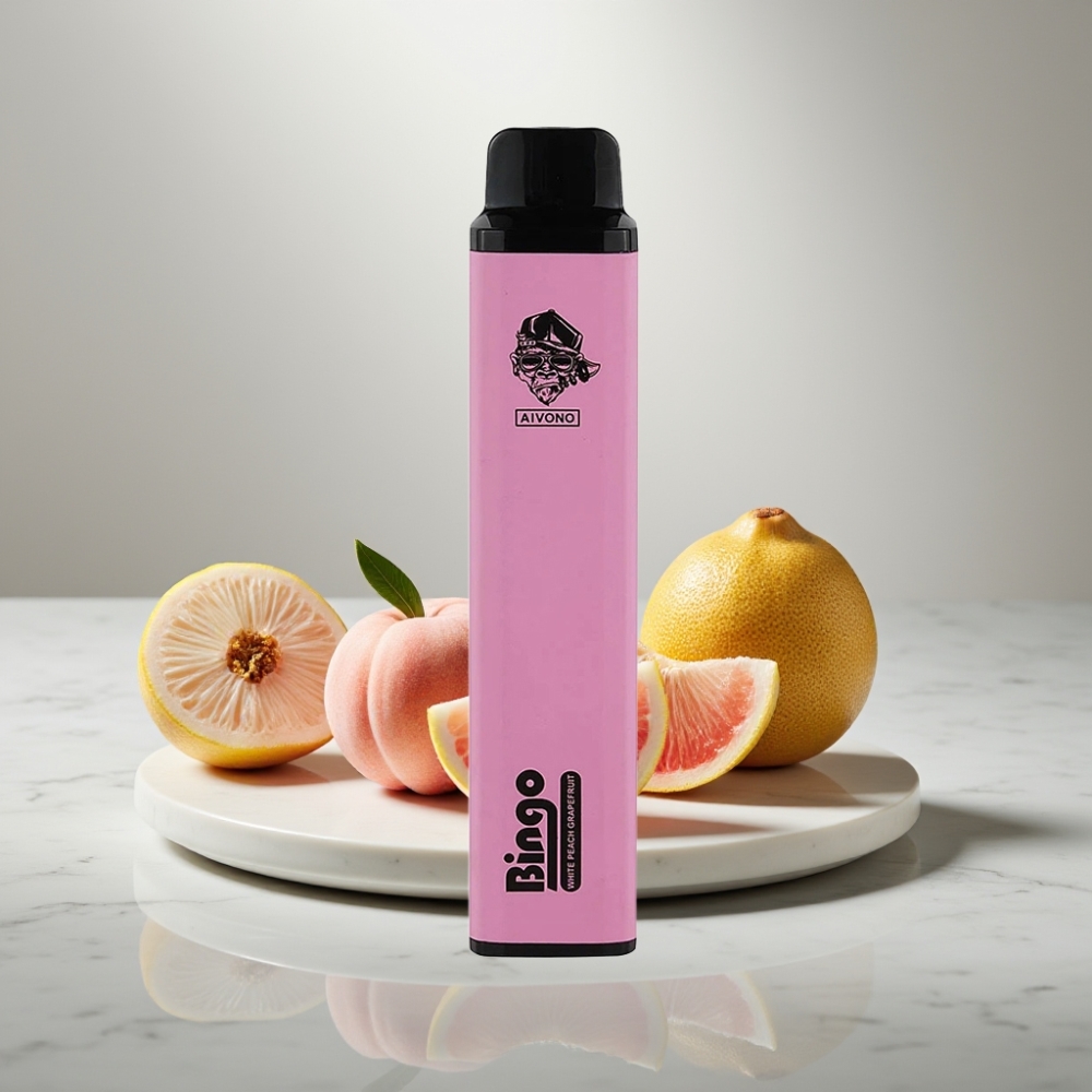 Aivono AIM BINGO 4000 Puffs Λευκό Ροδάκινο Γκρέιπφρουτ 10mL 1000mAh