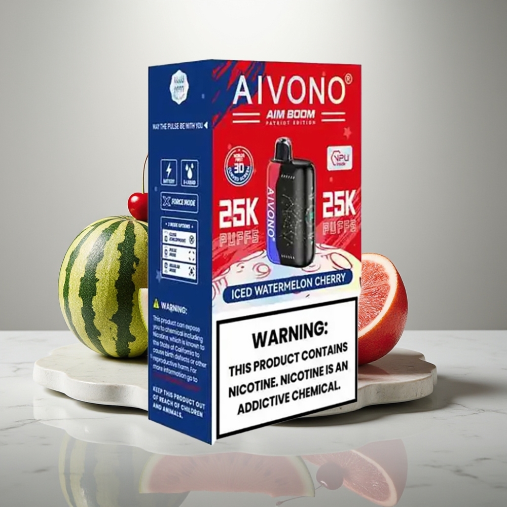 Aivono AIM BOOM 25000 Puffs 28ml 650mAh 1.2Ω Παγωμένο Καρπούζι-Κεράσι