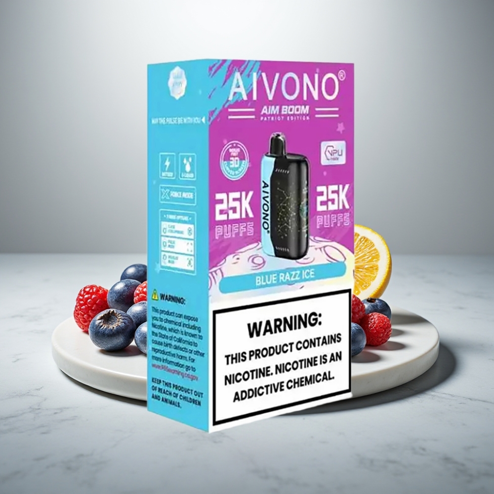 Aivono AIM BOOM 25000 Puffs 28ml 650mAh Μπλε Razz Ice