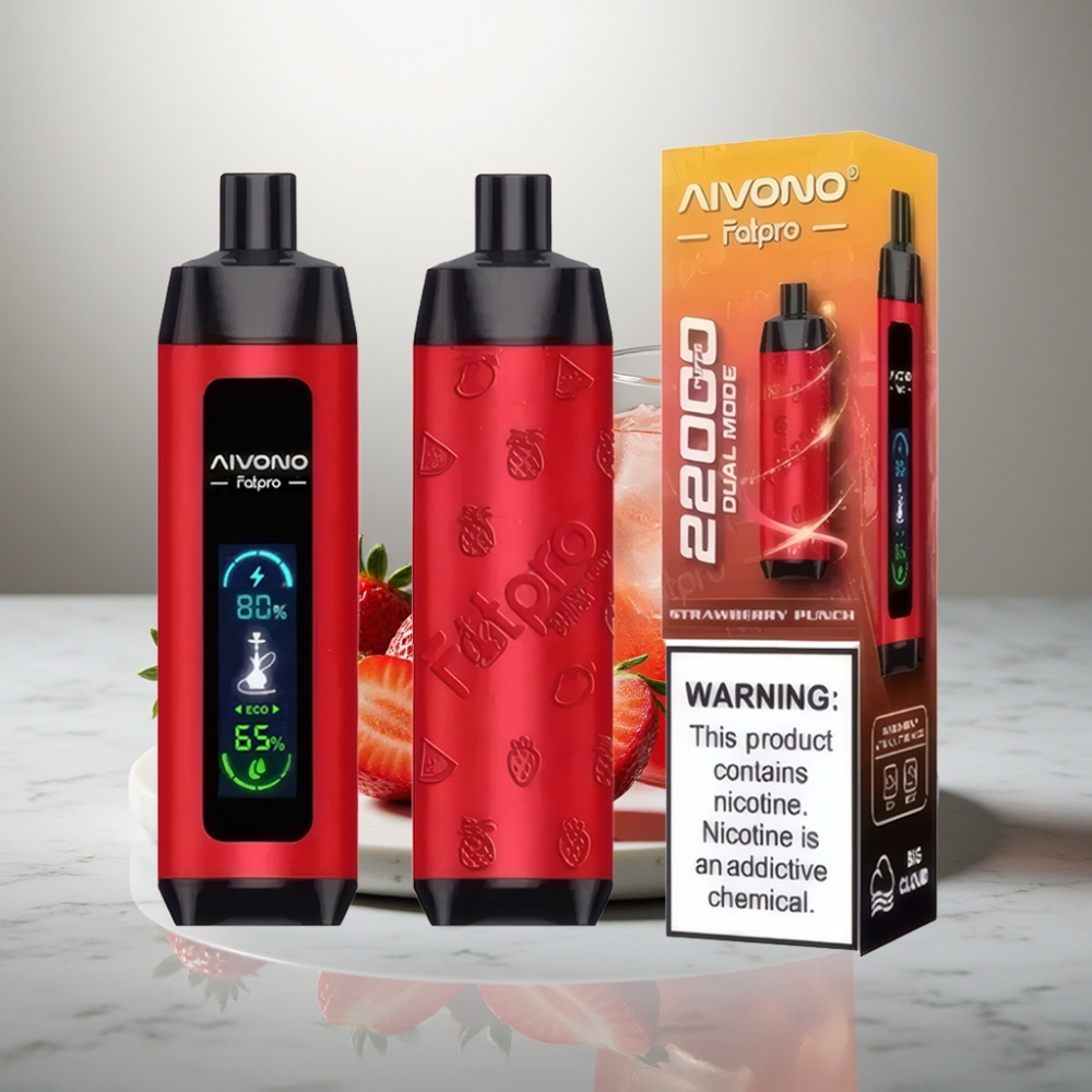 Aivono AIM FATPRO 22000 Puffs 28ml Φράουλα Punch 5% Nicotine 600mAh