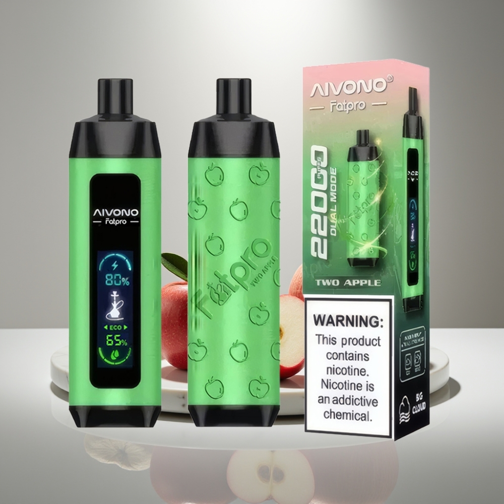 Aivono Aim Fatpro 22000 Puffs 28ml Διπλό Μήλο Eco/Boost Dual Modes 0.6 ohm Mesh