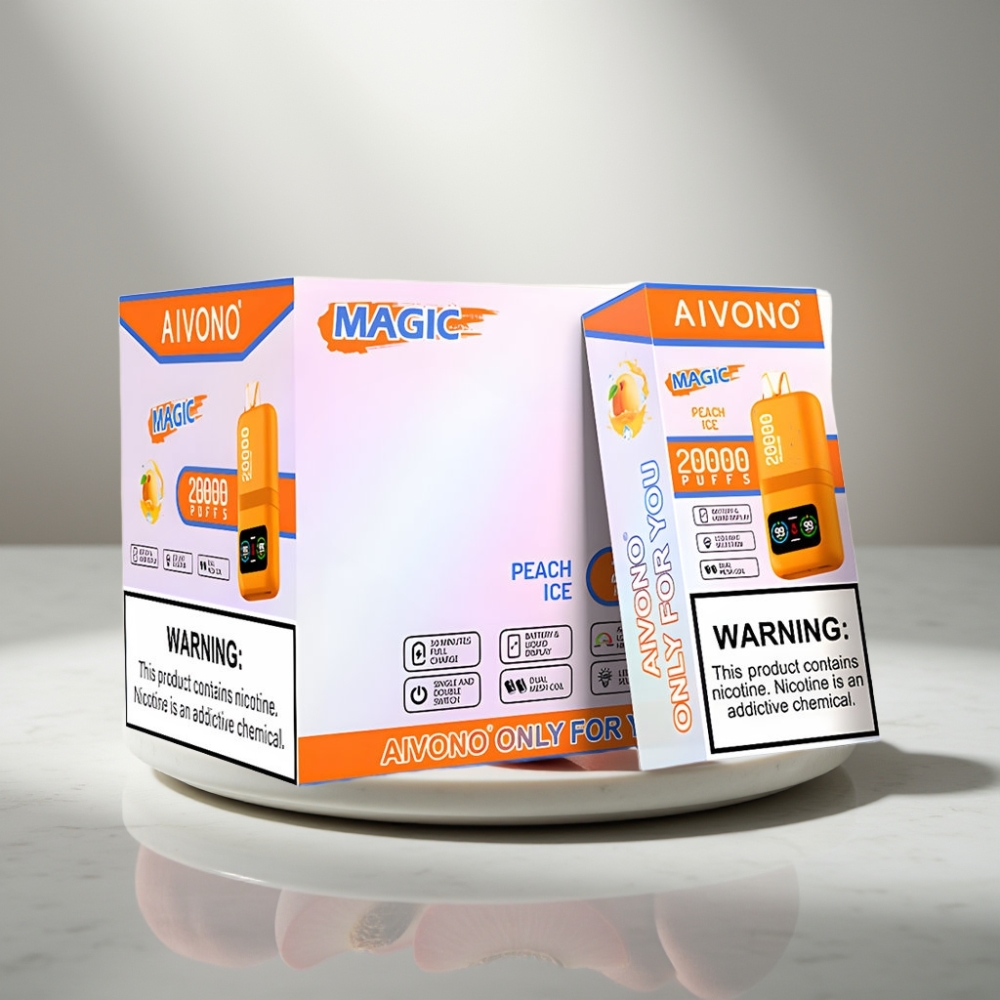 Aivono AIM MAGIC 20000 Puffs Peach Ice 26ml Dual Mesh LCD Type-C