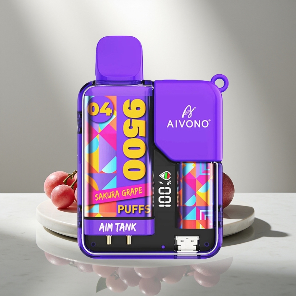 Aivono AIM-TANK 9500 Puffs 18ml LCD Sakura Grape