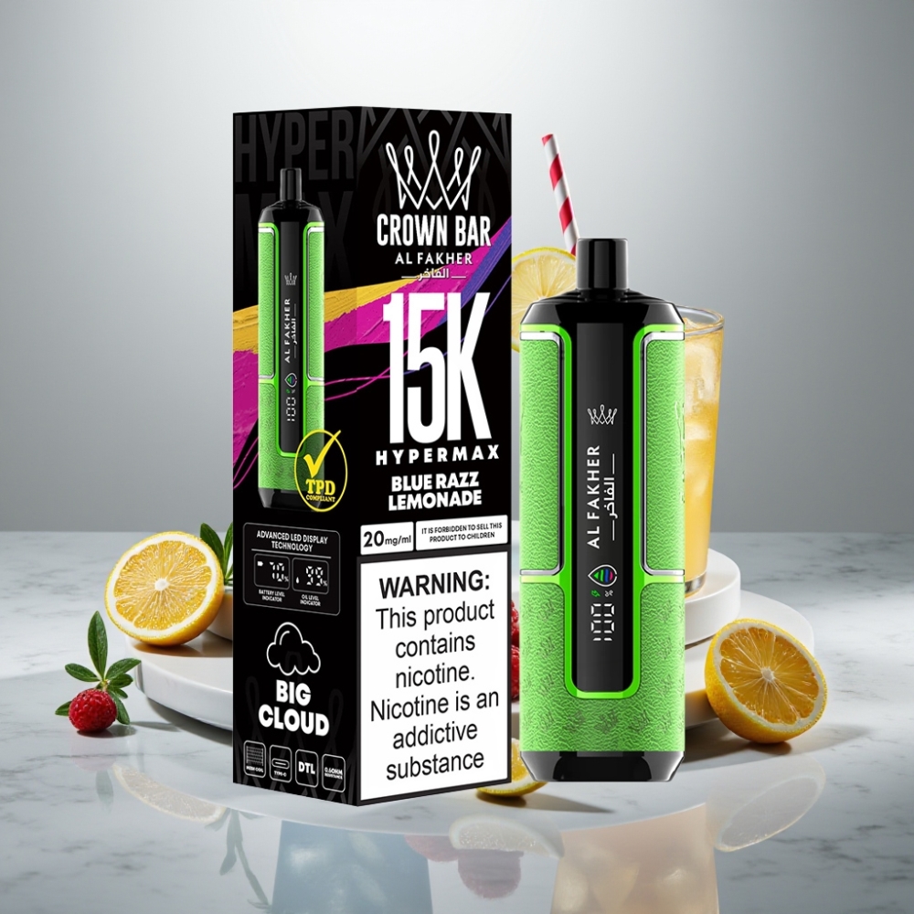 Al Fakher Crown Bar 15K Hypermax 22ml 600mAh Type-C Μπλε Ραζ Λεμονάδα