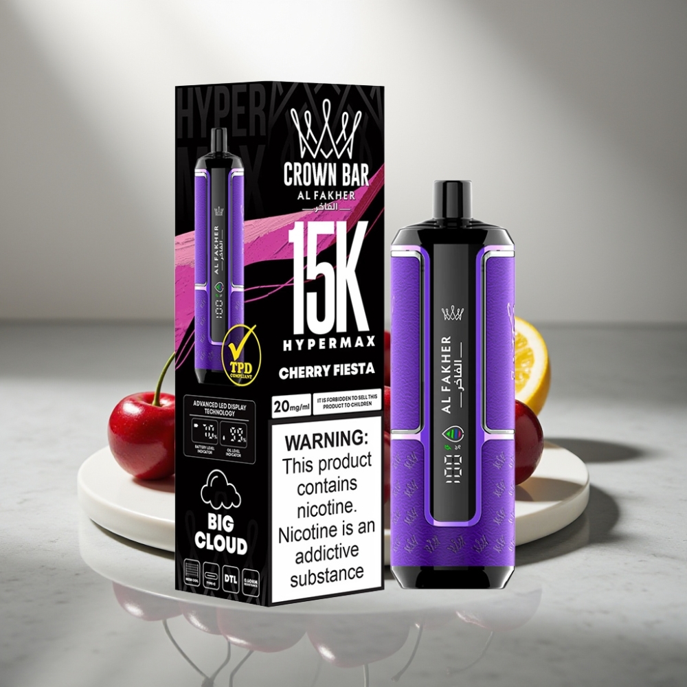 Al Fakher Crown Bar 15K Hypermax 22ml 6mg Type-C Cherry Fiesta