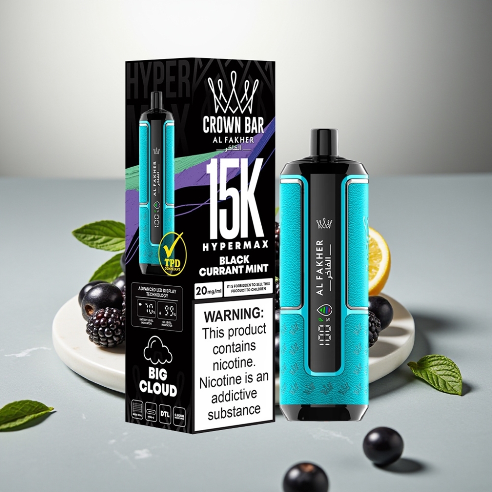 Al Fakher Crown Bar 15K Hypermax 22ml 6mg/ml Blackcurrant Mint
