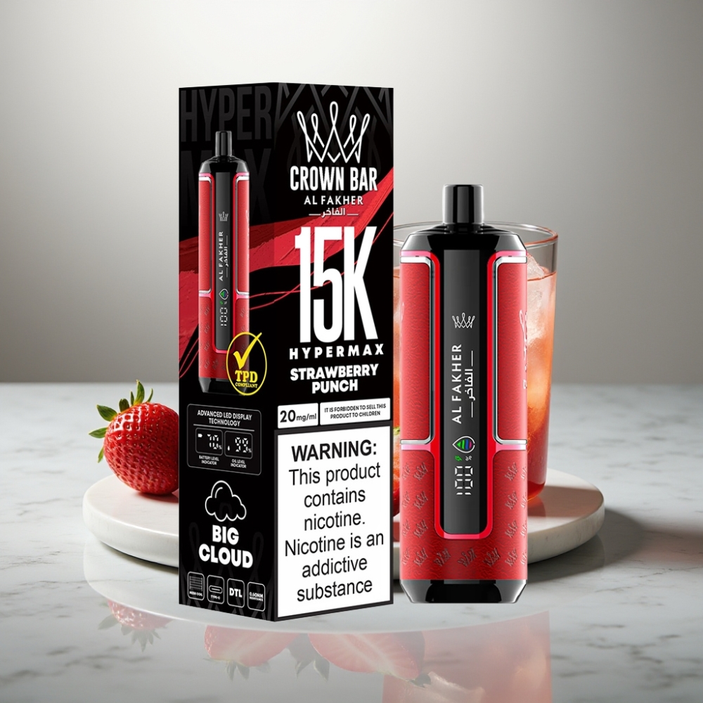 Al Fakher Crown Bar 15K Hypermax 22ml DTL 6mg Φράουλα Punch