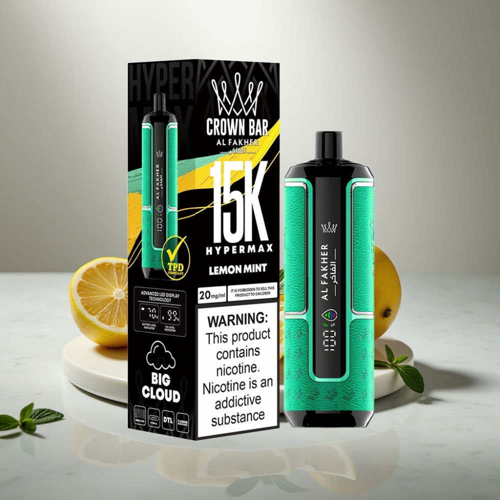 Al Fakher Crown Bar 15K Hypermax Disposable 22ml 6mg Λεμονι Menthol