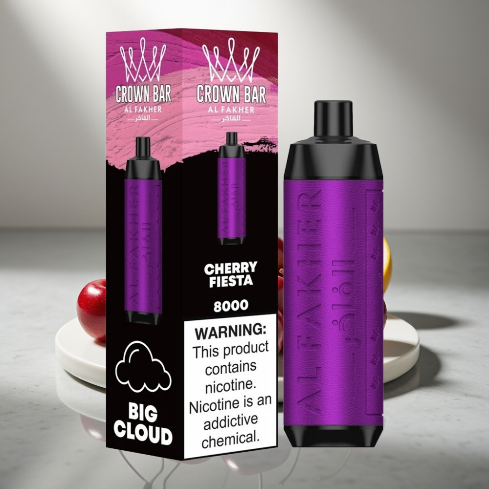 Al Fakher Crown Bar 8000 Crystal Κρύσταλλο Απορριπτέο Vape Κερασούλα Γιορτή 18ml 5mg