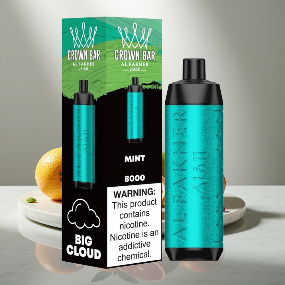 Al Fakher Crown Bar 8000 Crystal vape μιας χρήσης 18ml 5mg Mint