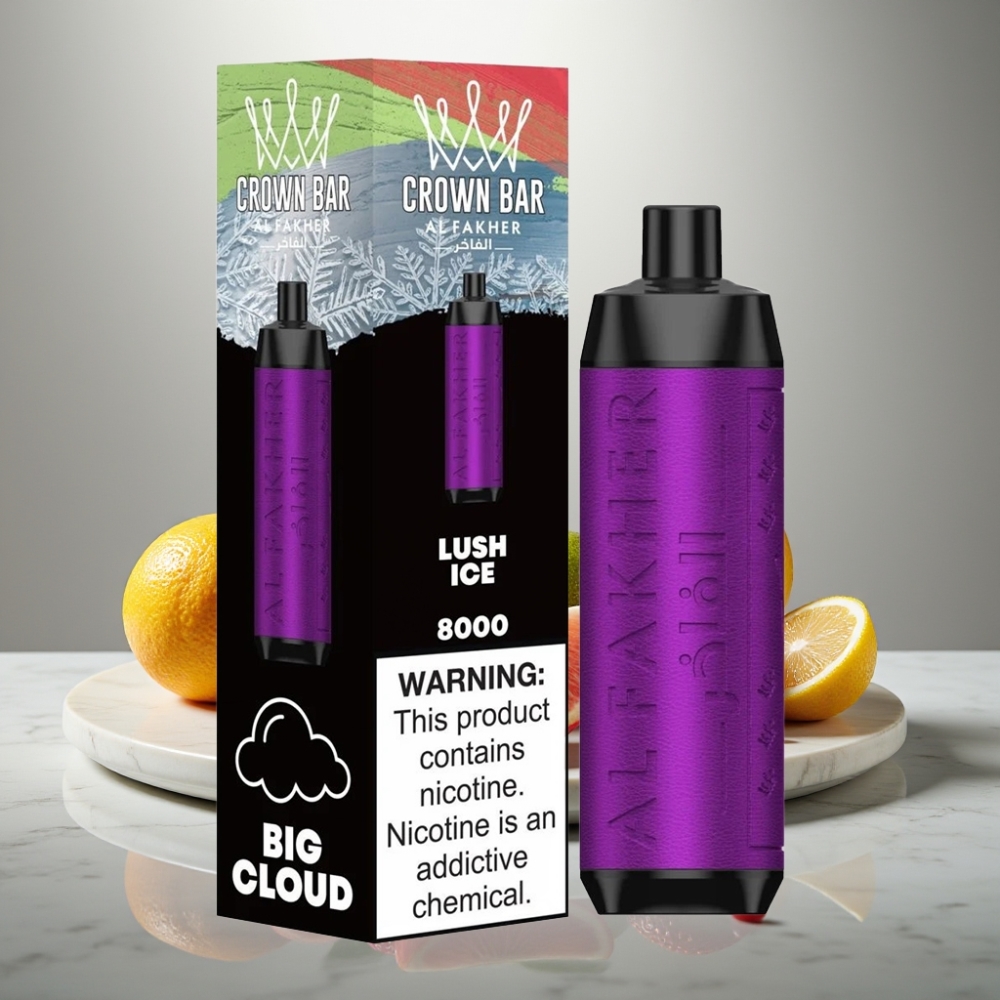 Al Fakher Crown Bar 8000 Crystal vape μιας χρήσης Ice Lush 18ml 5mg