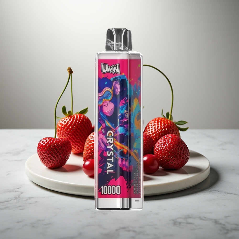 UWIN Crystal 10000 Puffs Φράουλα Κράνμπερι Κεράσι 18ml 650mAh RGB