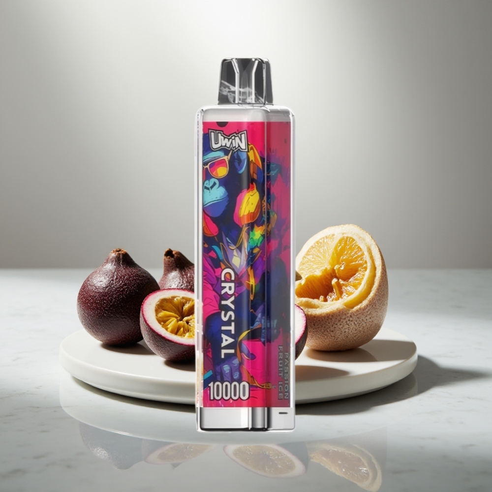 UWIN Crystal 10000 Puffs 18ml Passion Fruit Ice RGB 0.8 Ohm Mesh Type-C