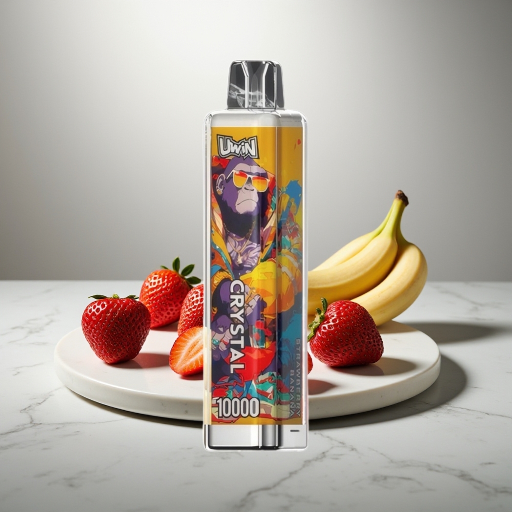 UWIN Crystal 10000 Puffs 18ml Φράουλα Μπανάνα RGB 0.8Ohm Type-C