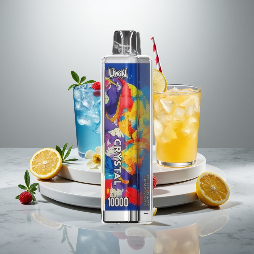 UWIN Crystal 10000 Puffs RGB 18ml 650mAh Type-C Μπλε Ραζ Λεμονάδα