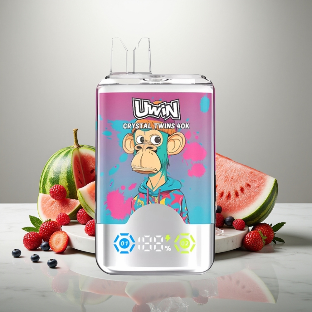 UWIN Crystal Twins 40000 Puffs 32ml Watermelon Ice Mixed Berries 850mAh Type-C