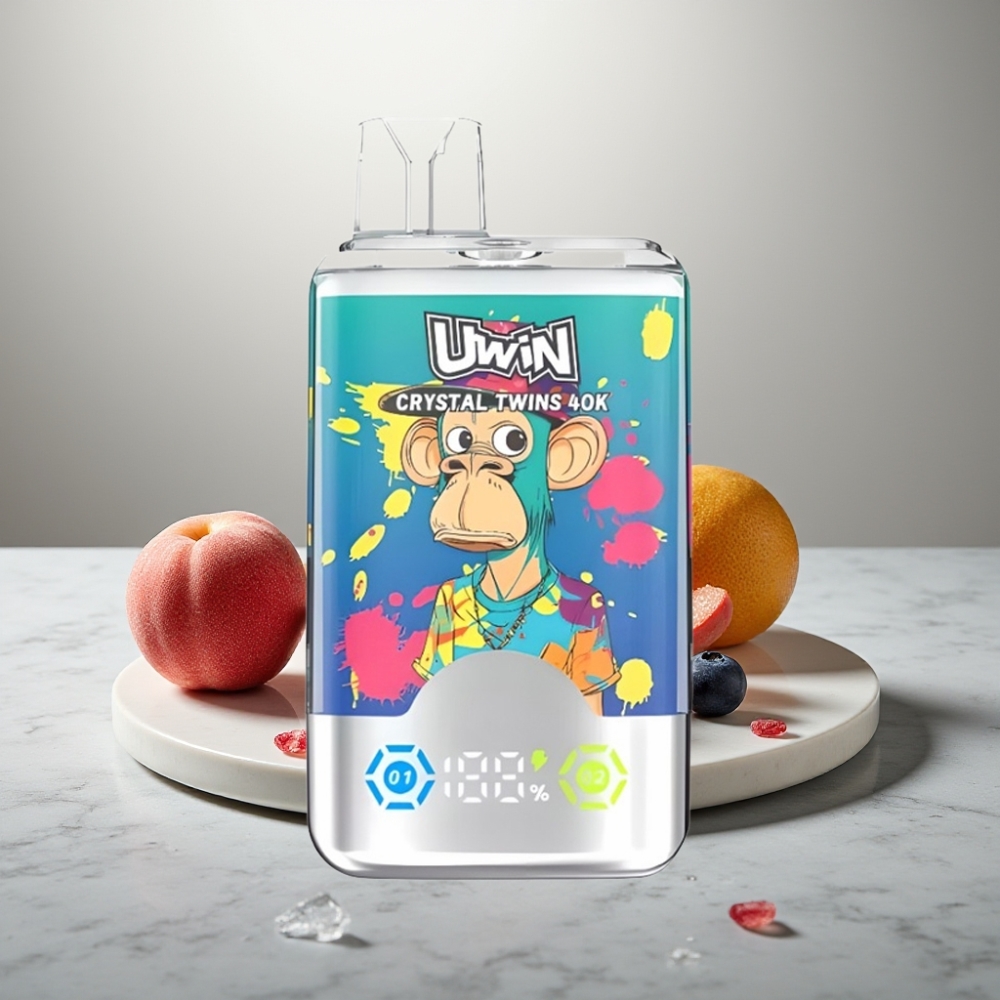 UWIN Crystal Twins 40000 Puffs Blueberry On Ice Summer Peach Ice 32ml 5% Type-C