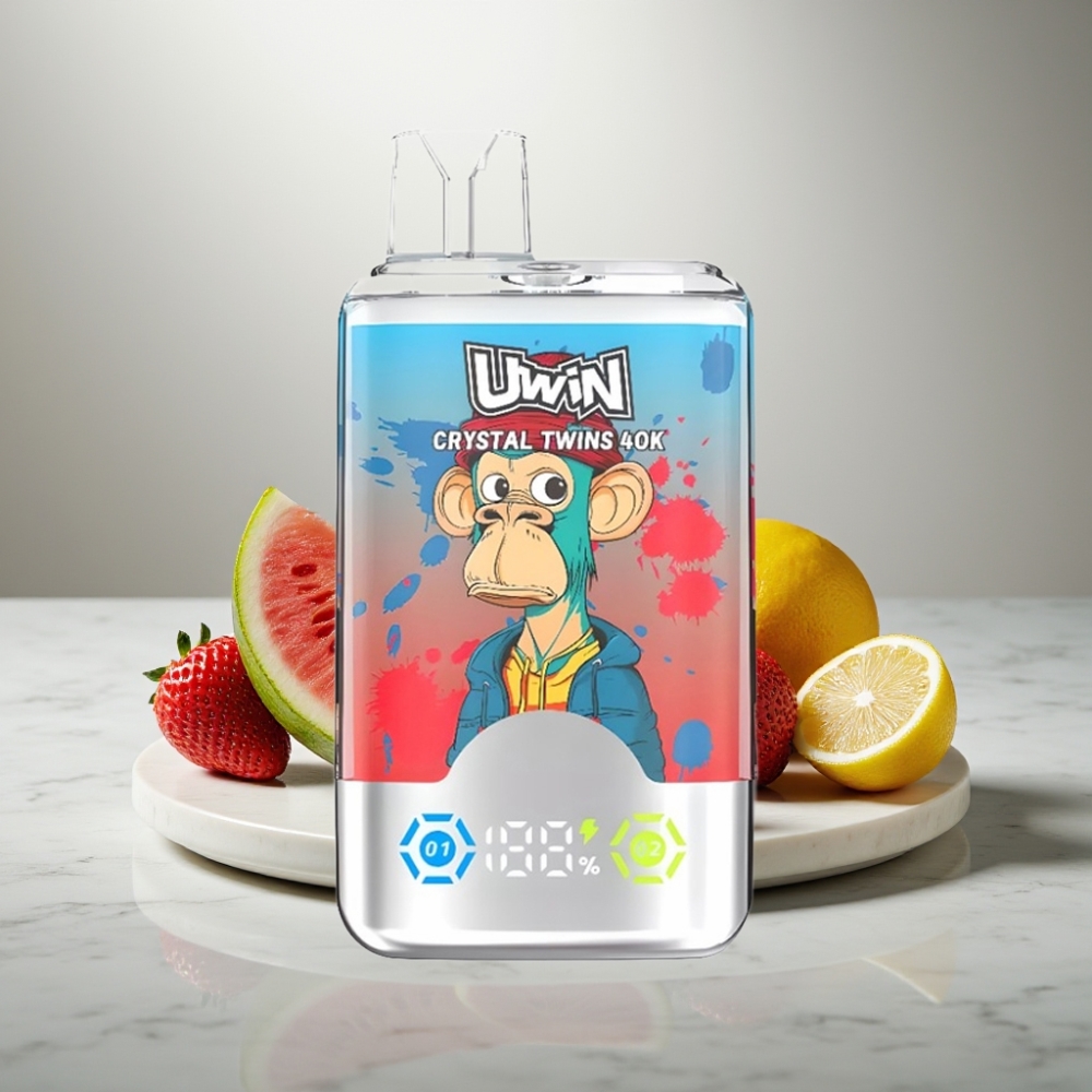 UWIN Crystal Twins 40000 Puffs Φράουλα Καρπούζι Λεμόνι Lime 32ml 850mAh