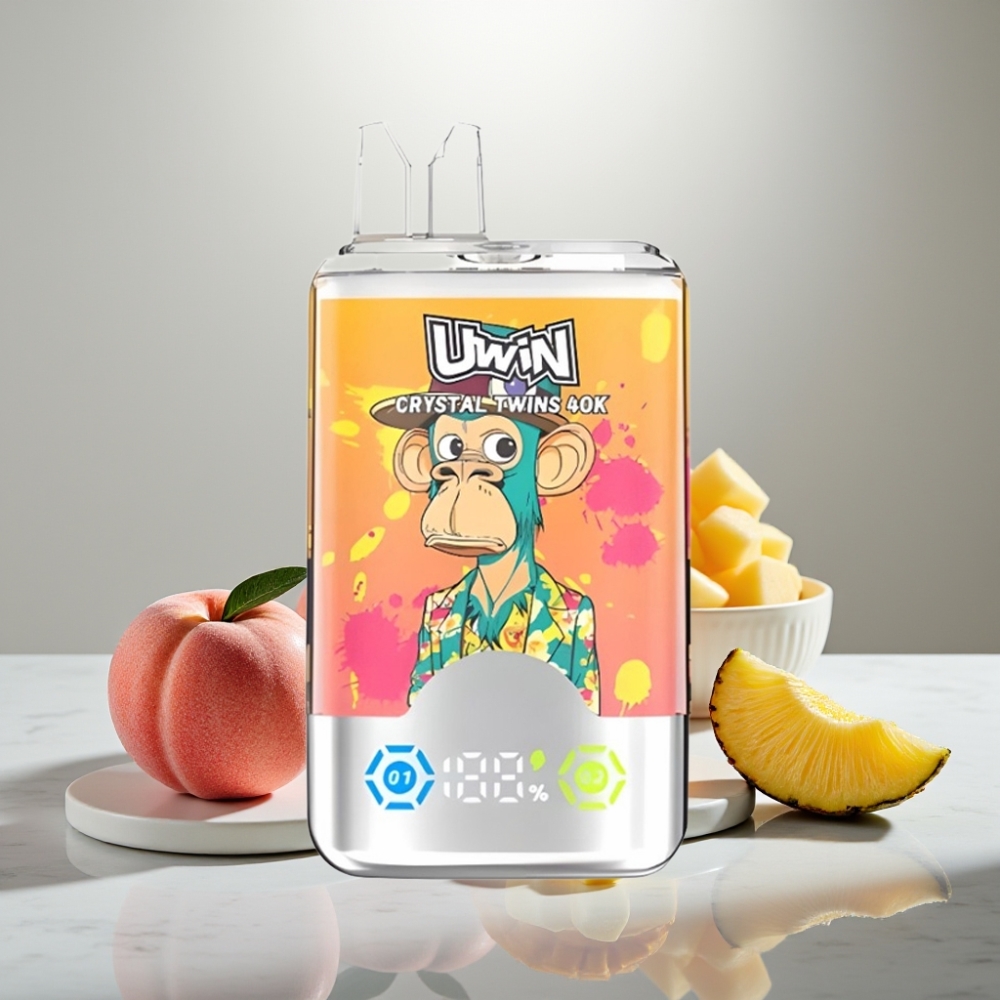 UWIN Crystal Twins 40000 Puffs Peach Mango Pineapple Red Bull Dual Flavor 32ml Type-C 850mAh