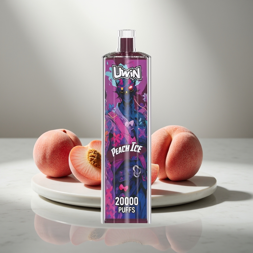 Uwin Shisha Hookah Crystal 20000 Puffs 22ml Peach Ice Mesh Coil Type-C 650mAh