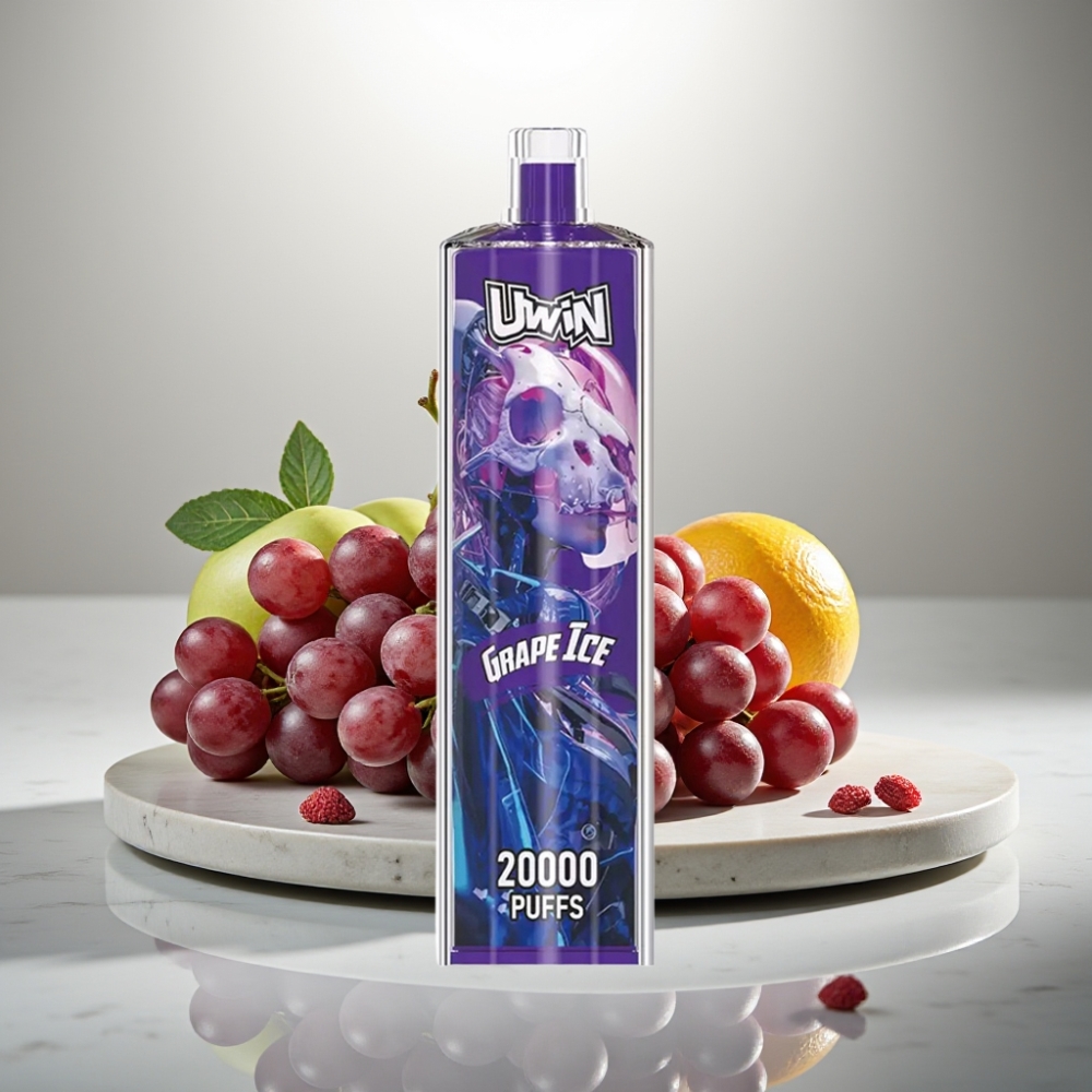 Uwin Shisha Hookah Crystal 20000 Puffs Grape Ice 22ml Mesh Coil Type-C 650mAh