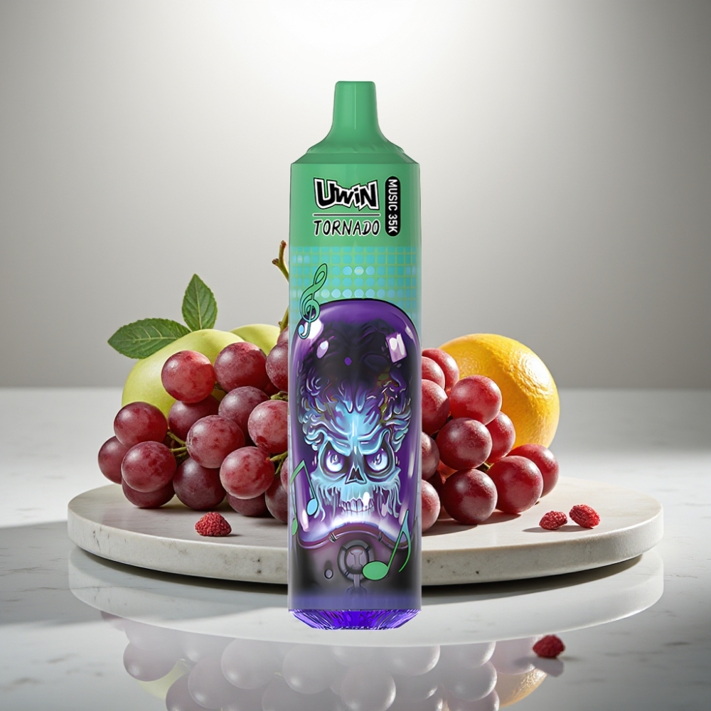 Uwin Tornado 35K Music vape μιας χρήσης 600mAh Type-C Grape Ice