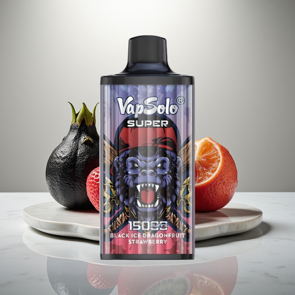 Vapsolo Super 15000 Puffs 40ml Μαύρος Πάγος Φράουλα-Δράκος