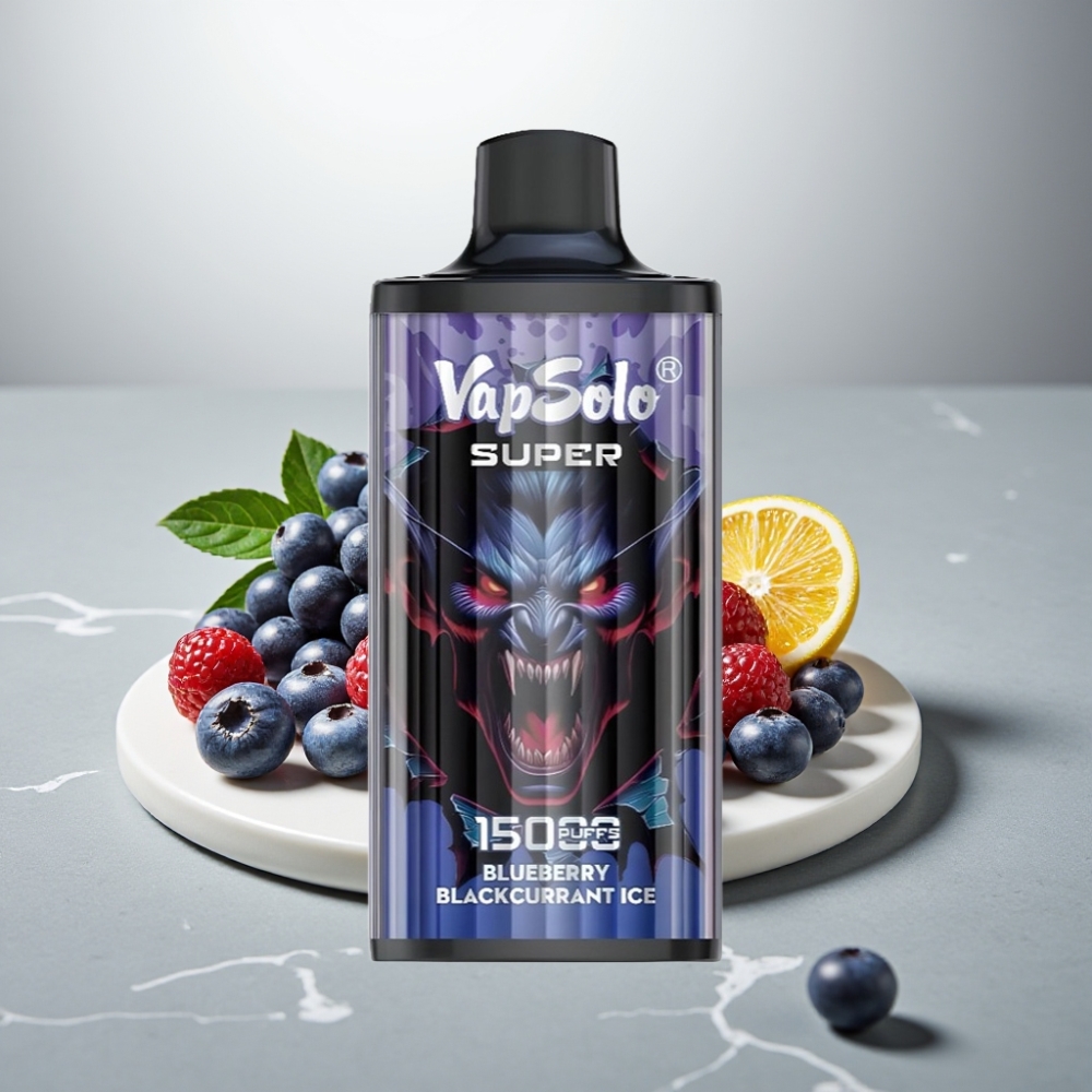 Vapsolo Super 15000 Puffs 40ml Blueberry Blackcurrant Ice 850mAh Type-C