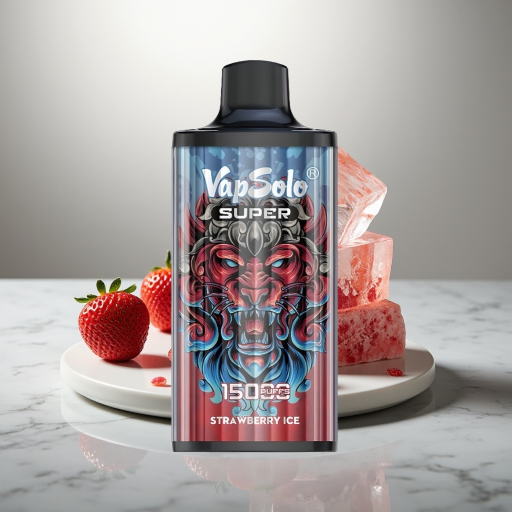 Vapsolo Super 15000 Puffs 40ml Φράουλα Πάγος Type-C 850mah Mesh