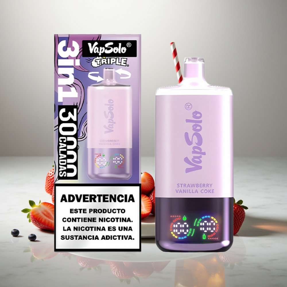 VapSolo Triple 30000 Puffs 40ml Φράουλα Βανίλια Coke Type-C