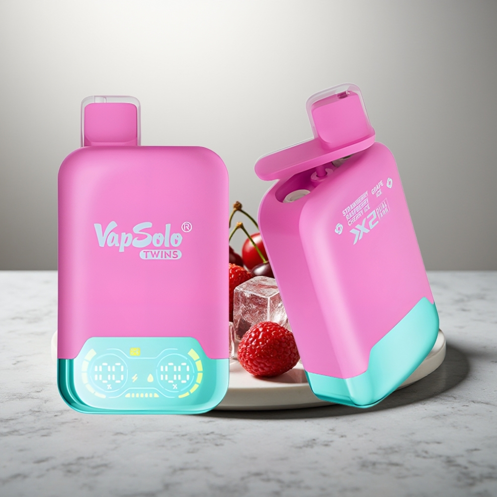 Vapsolo Twins 20000 Puffs 40ml Φράουλα Βατόμουρο Κεράσι Πάγος & Σταφύλι Πάγος