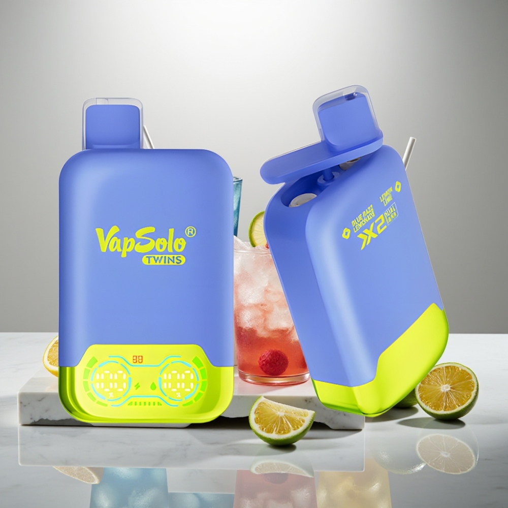Vapsolo Twins 20000 Puffs 40ml Blue Razz Lemonade & Lemon Lime Dual Tank Type-C
