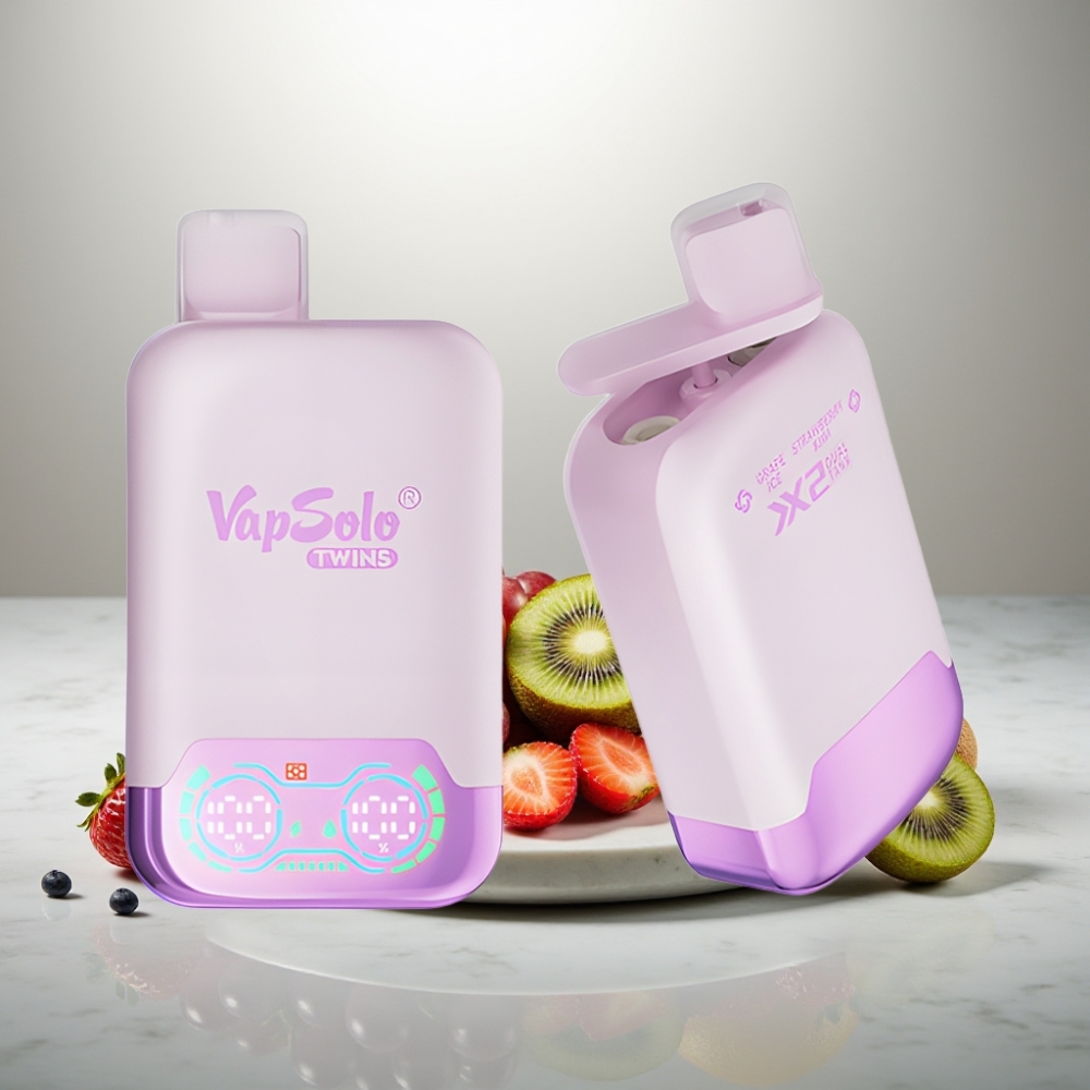 Vapsolo Twins 20000 Puffs 40ml Grape Ice & Strawberry Kiwi Type-C