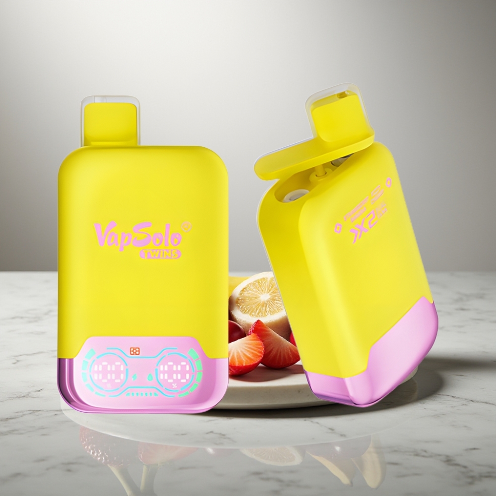 Vapsolo Twins 20000 Puffs 40ml Strawberry Banana & Fizzy Cherry 2 Oil Tanks Type-C