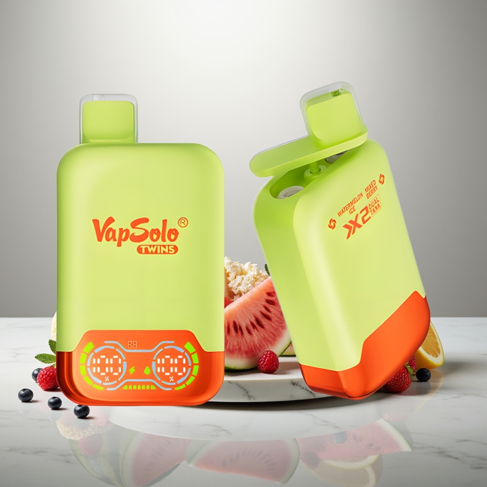 Vapsolo Twins 20000 Puffs 40ml Type-C Διπλό Δοχείο Καρπούζι Πάγος & Μικτά Μούρα