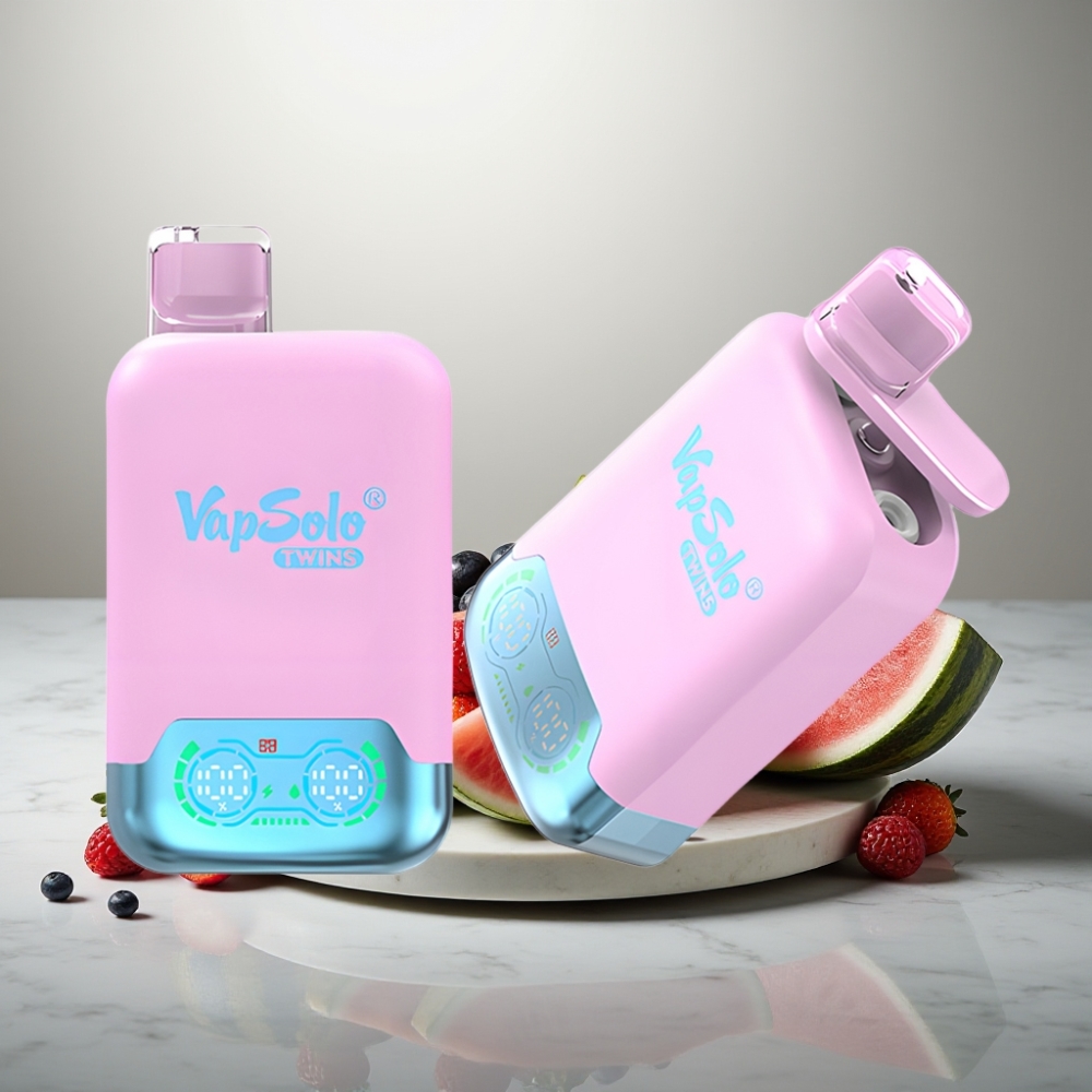 Vapsolo Twins 20000 Puffs 40ml Μαύρος Πάγος Φρούτο Δράκου Φράουλα & Βατόμουρο Καρπούζι Type-C