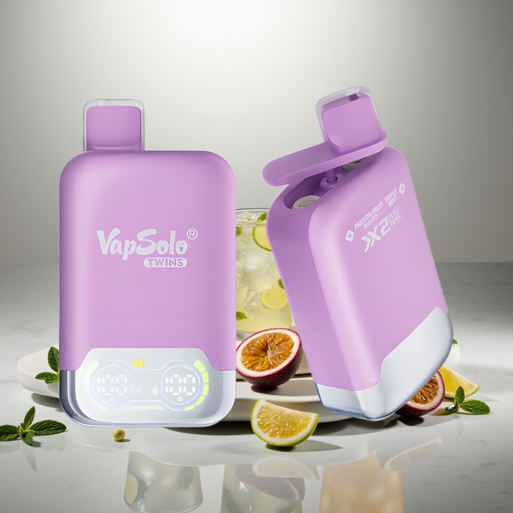 Vapsolo Twins 20000 Puffs 40ml Type-C Διπλό Χυμό Φρούτο του Πάθους Mojito & Τριπλό Μιντό