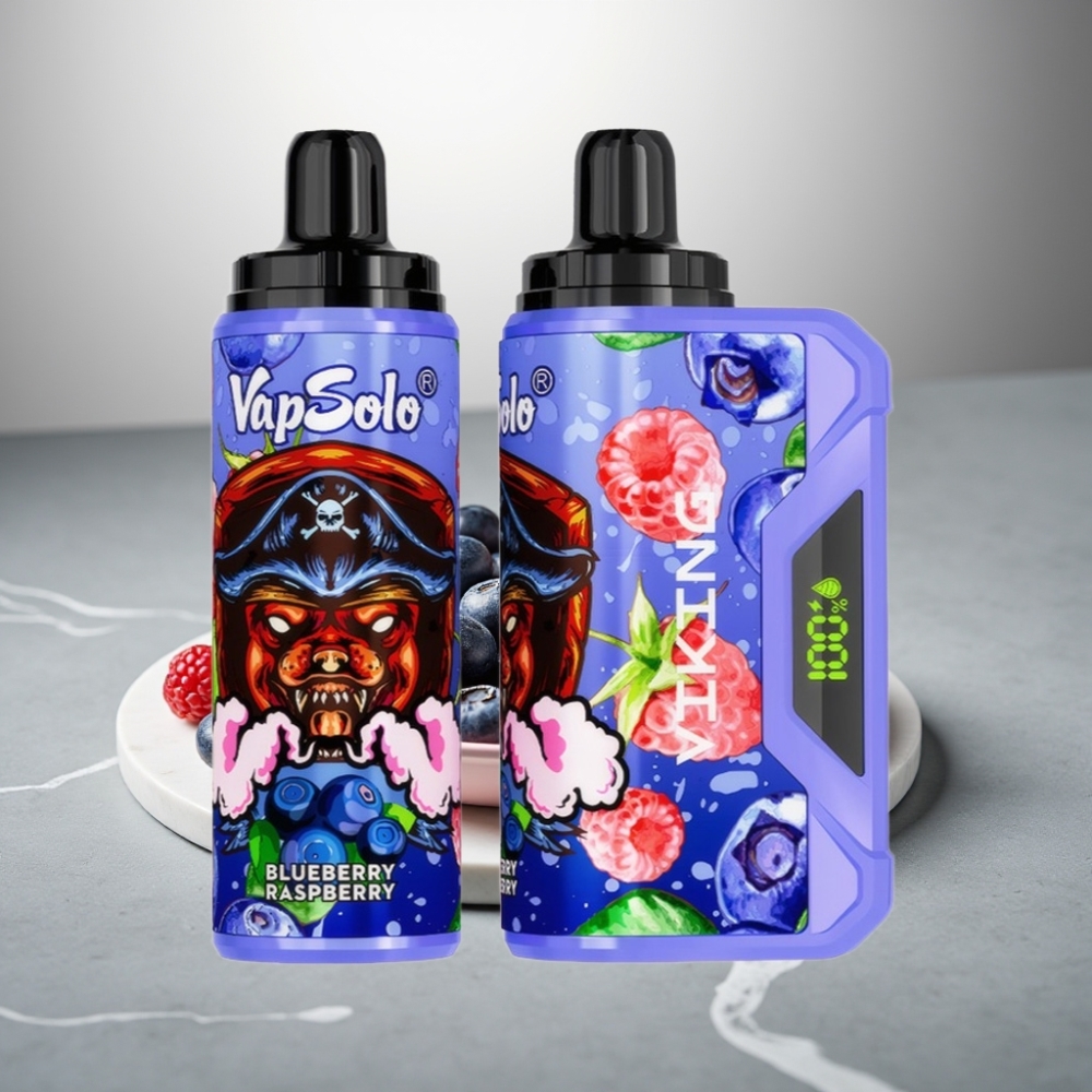 VapSolo VIKING 12000 Puffs 22ml Type-C Μπλε Βατόμουρο Βατόμουρο