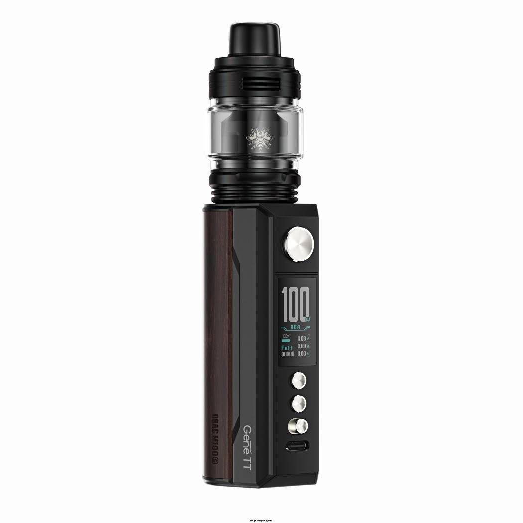 VOOPOO DRAG M100S συσκευή mod μαύρο & σκούρο ξύλο 442P274 - VOOPOO Vape Store